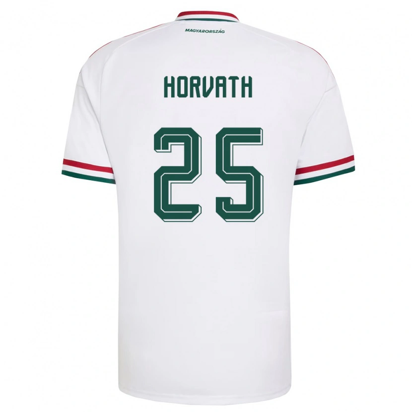 Danxen Kvinnor Ungern Krisztofer Horváth #25 Vit Röd Grön Bortatröja Matchtröjor 26-28 Tröjor T-Tröja