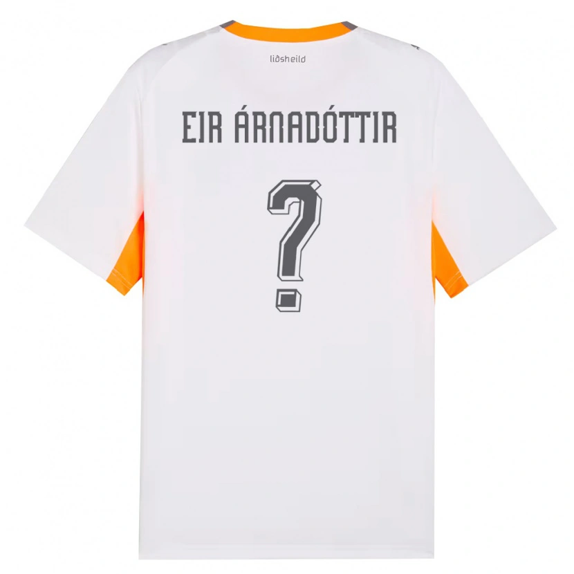 Danxen Kvinnor Island Ásta Eir Árnadóttir #0 Vit Orange Grå Bortatröja Matchtröjor 26-28 Tröjor T-Tröja