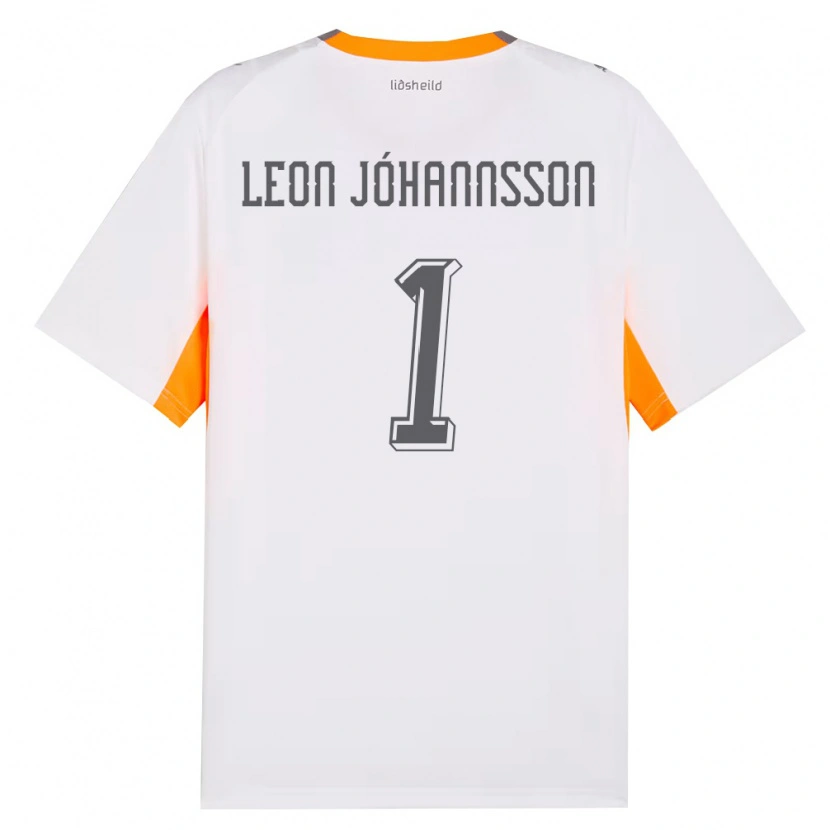 Danxen Kvinnor Island Marten Leon Jóhannsson #1 Vit Orange Grå Bortatröja Matchtröjor 26-28 Tröjor T-Tröja