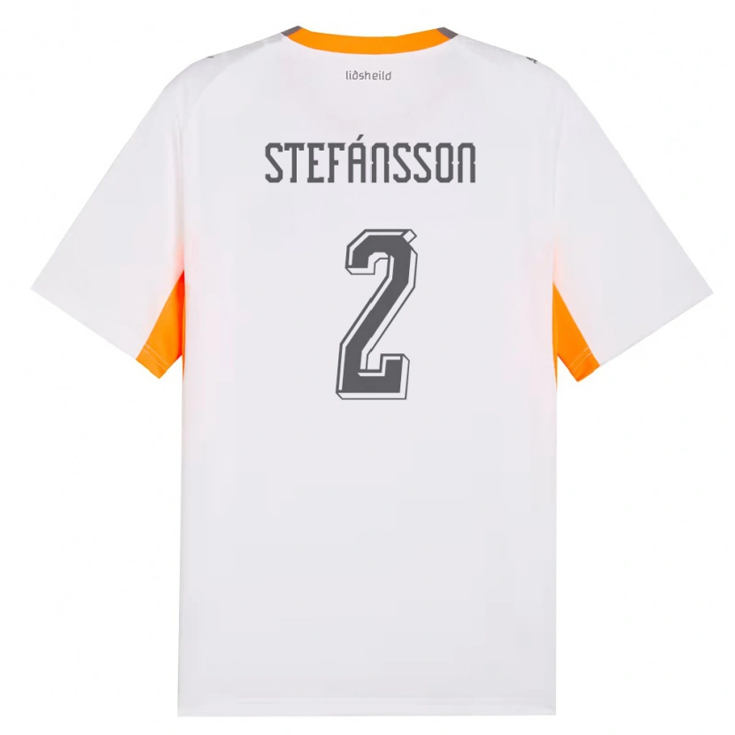 Danxen Kvinnor Island Stefán Gísli Stefánsson #2 Vit Orange Grå Bortatröja Matchtröjor 26-28 Tröjor T-Tröja