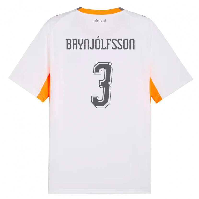 Danxen Kvinnor Island Bjarni Gudjón Brynjólfsson #3 Vit Orange Grå Bortatröja Matchtröjor 26-28 Tröjor T-Tröja