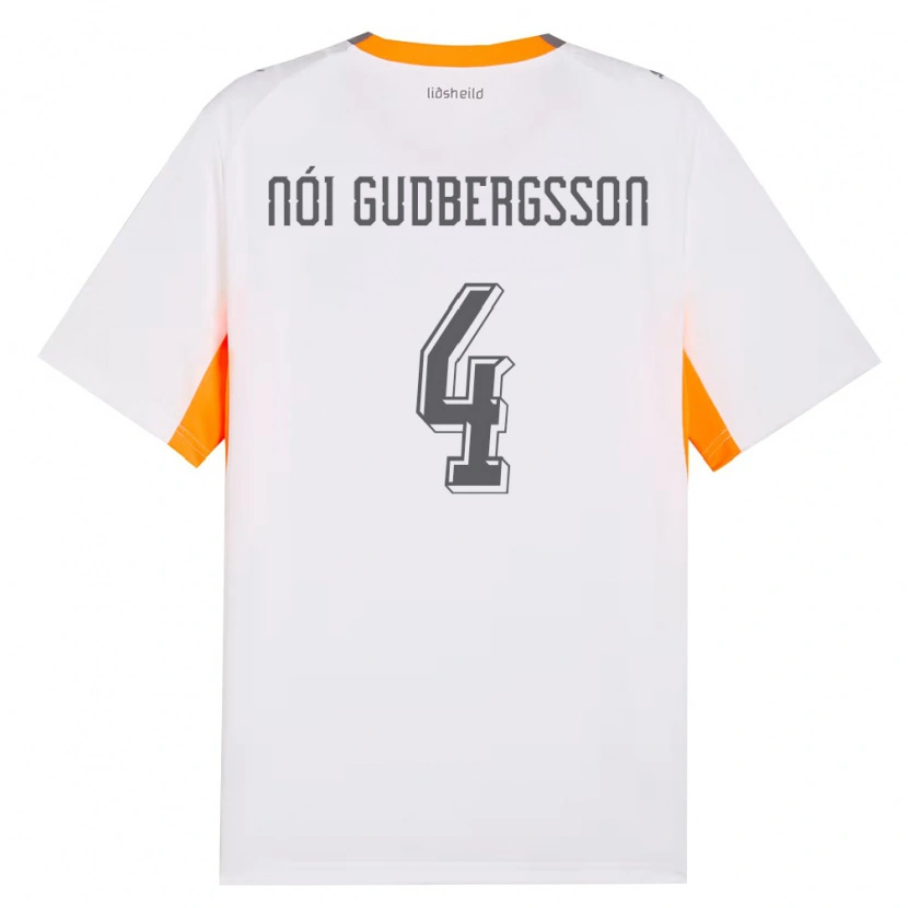 Danxen Kvinnor Island Kolbeinn Nói Gudbergsson #4 Vit Orange Grå Bortatröja Matchtröjor 26-28 Tröjor T-Tröja