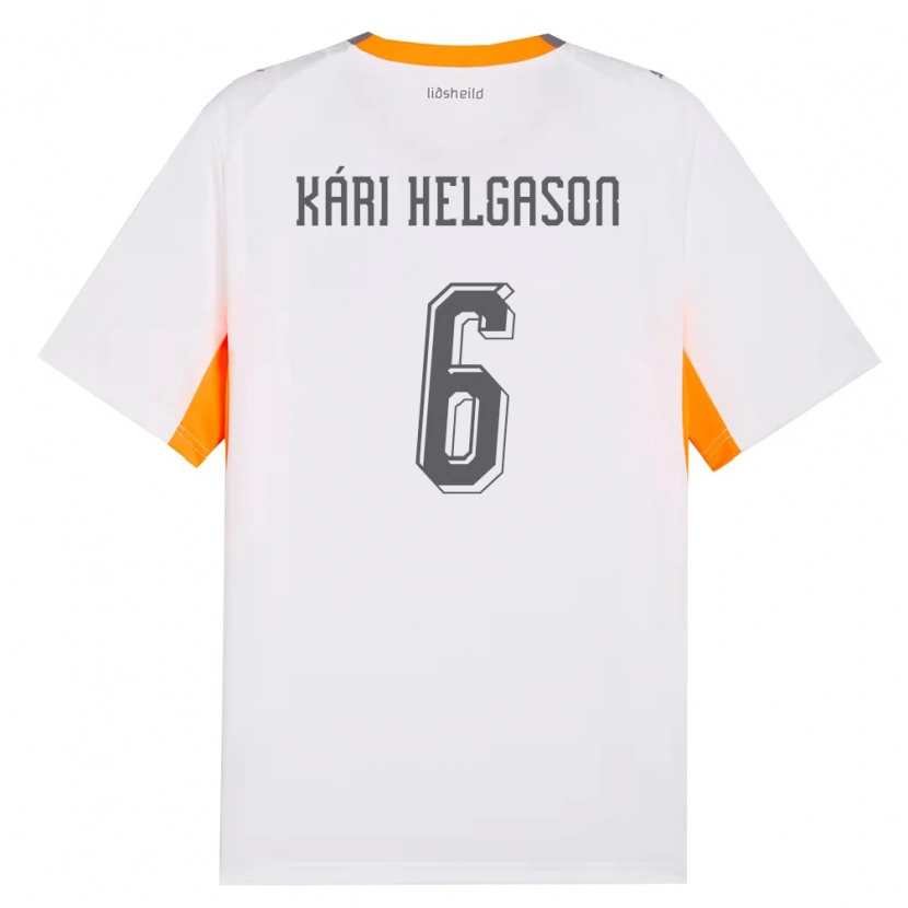Danxen Kvinnor Island Baldur Kári Helgason #6 Vit Orange Grå Bortatröja Matchtröjor 26-28 Tröjor T-Tröja