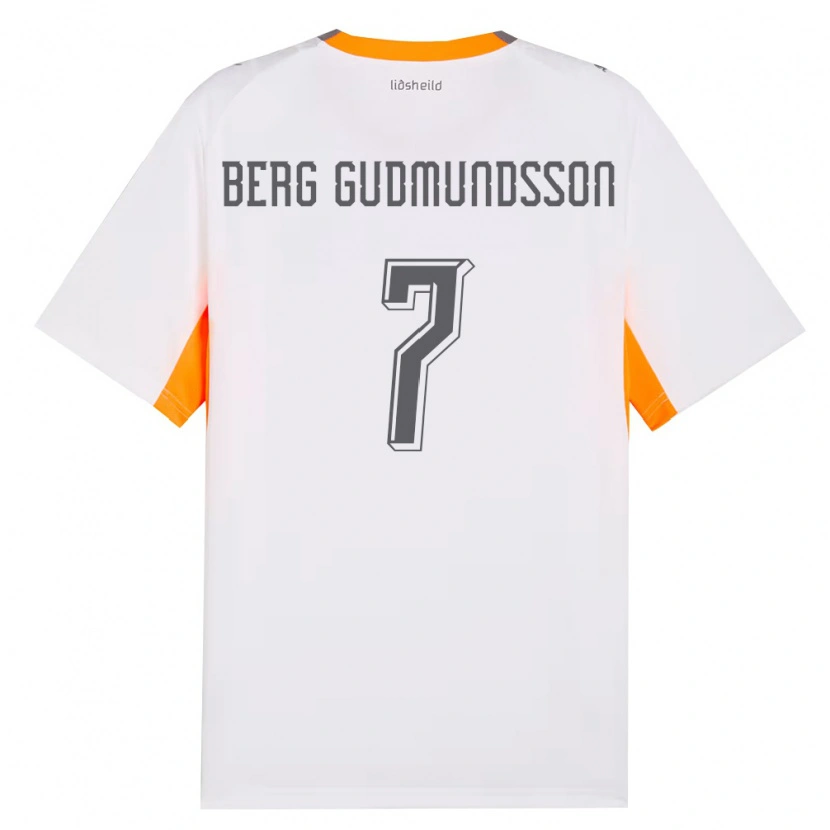 Danxen Kvinnor Island Jóhann Berg Gudmundsson #7 Vit Orange Grå Bortatröja Matchtröjor 26-28 Tröjor T-Tröja