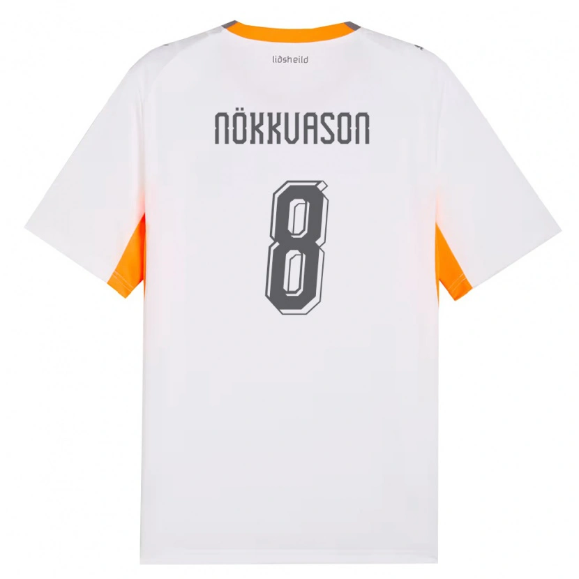 Danxen Kvinnor Island Gudmundur Baldvin Nökkvason #8 Vit Orange Grå Bortatröja Matchtröjor 26-28 Tröjor T-Tröja