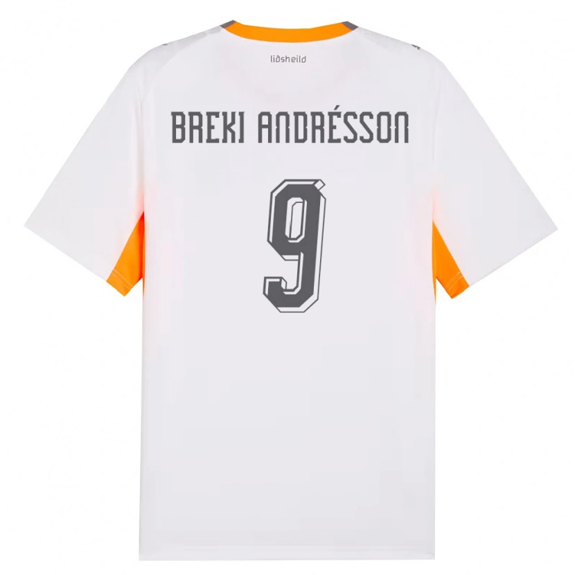 Danxen Kvinnor Island Benoný Breki Andrésson #9 Vit Orange Grå Bortatröja Matchtröjor 26-28 Tröjor T-Tröja