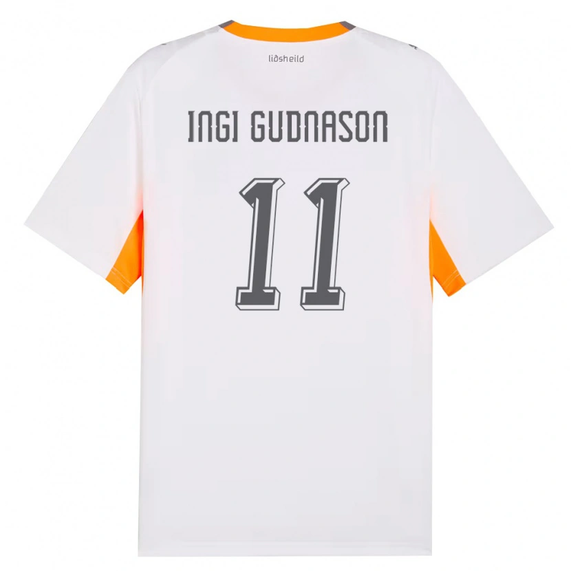 Danxen Kvinnor Island Freysteinn Ingi Gudnason #11 Vit Orange Grå Bortatröja Matchtröjor 26-28 Tröjor T-Tröja