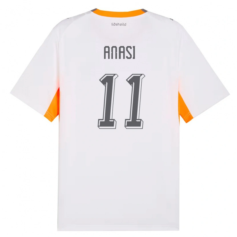 Danxen Kvinnor Island Natasha Anasi #11 Vit Orange Grå Bortatröja Matchtröjor 26-28 Tröjor T-Tröja