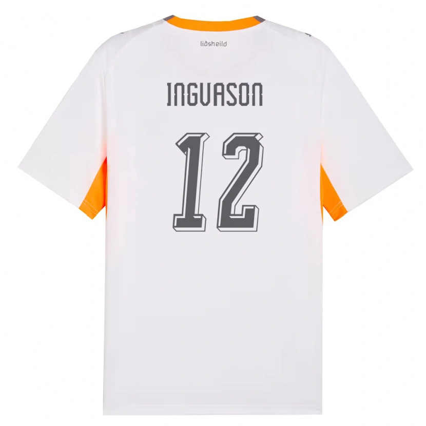 Danxen Kvinnor Island Sigurdur Ingvason #12 Vit Orange Grå Bortatröja Matchtröjor 26-28 Tröjor T-Tröja