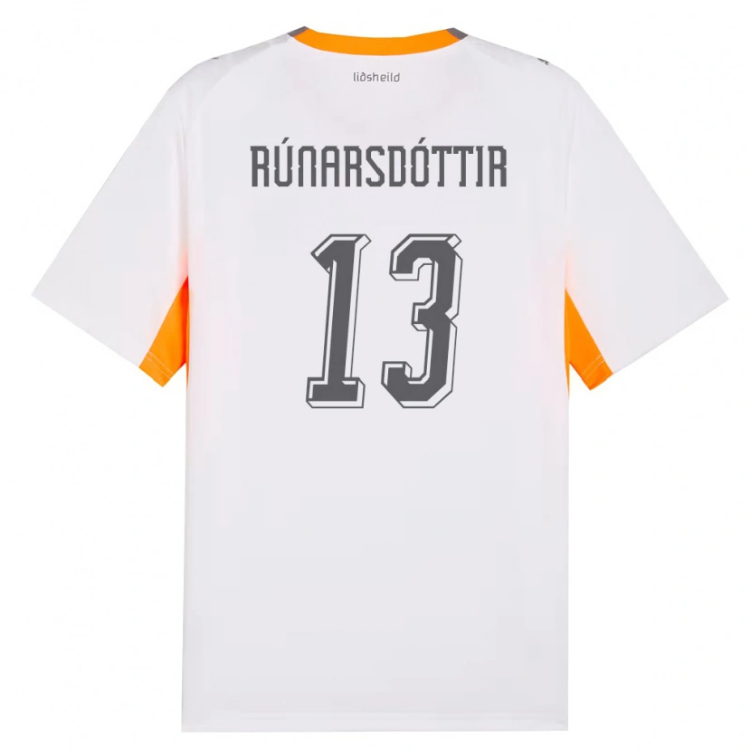 Danxen Kvinnor Island Cecilía Rán Rúnarsdóttir #13 Vit Orange Grå Bortatröja Matchtröjor 26-28 Tröjor T-Tröja