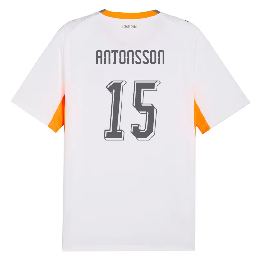 Danxen Kvinnor Island Thorsteinn Antonsson #15 Vit Orange Grå Bortatröja Matchtröjor 26-28 Tröjor T-Tröja