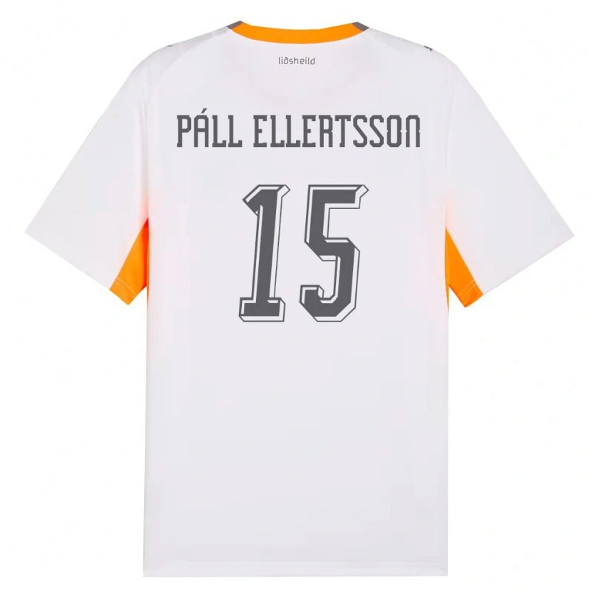 Danxen Kvinnor Island Markús Páll Ellertsson #15 Vit Orange Grå Bortatröja Matchtröjor 26-28 Tröjor T-Tröja