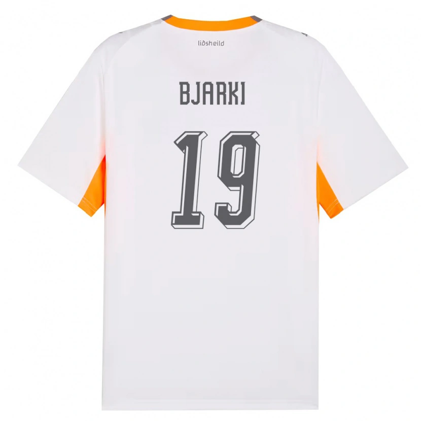 Danxen Kvinnor Island Bjarki Bjarkason #19 Vit Orange Grå Bortatröja Matchtröjor 26-28 Tröjor T-Tröja