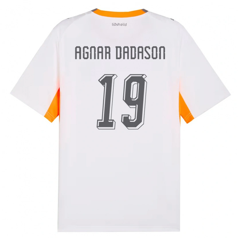 Danxen Kvinnor Island Róbert Agnar Dadason #19 Vit Orange Grå Bortatröja Matchtröjor 26-28 Tröjor T-Tröja