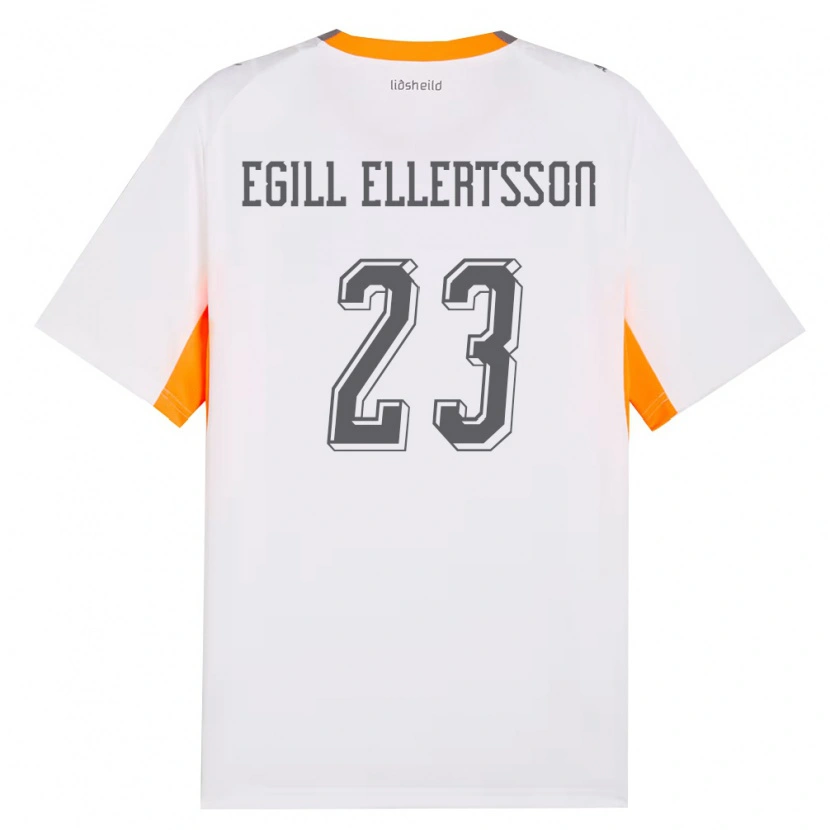 Danxen Kvinnor Island Mikael Egill Ellertsson #23 Vit Orange Grå Bortatröja Matchtröjor 26-28 Tröjor T-Tröja