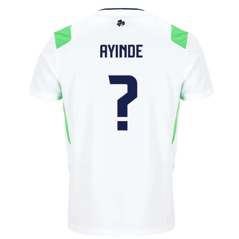 Danxen Kvinnor Irland Leon Ayinde #0 Vit Ljus Grön Bortatröja Matchtröjor 26-28 Tröjor T-Tröja