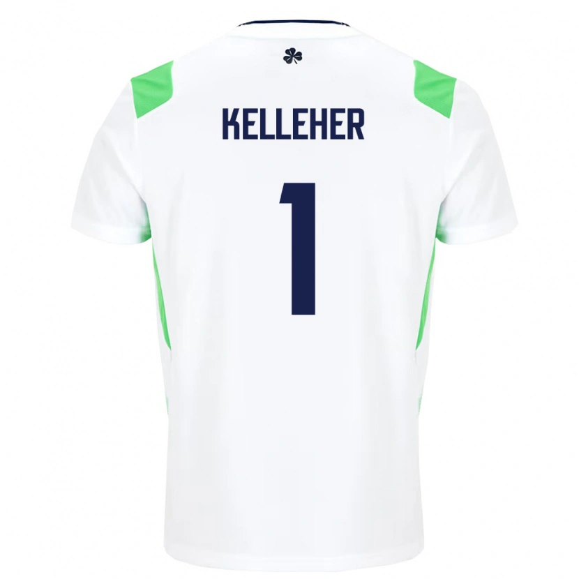 Danxen Kvinnor Irland Caoimhín Kelleher #1 Vit Ljus Grön Bortatröja Matchtröjor 26-28 Tröjor T-Tröja