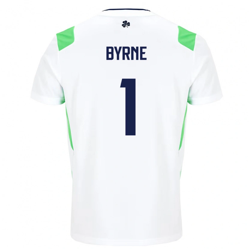 Danxen Kvinnor Irland Reece Byrne #1 Vit Ljus Grön Bortatröja Matchtröjor 26-28 Tröjor T-Tröja