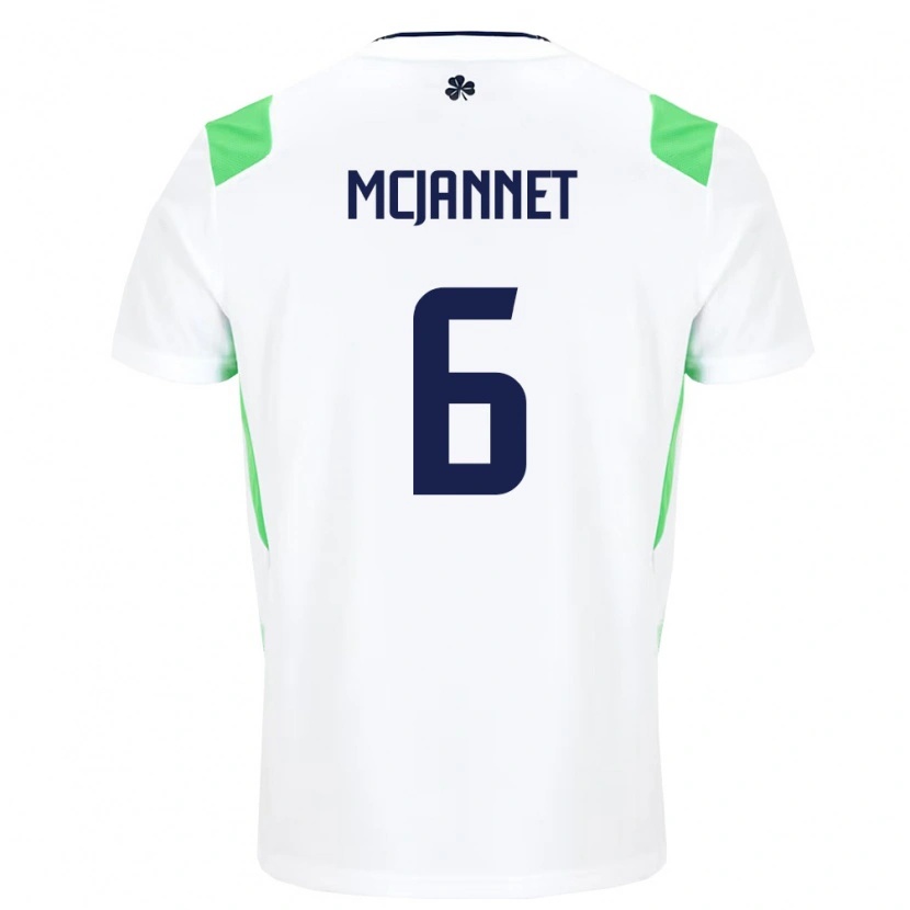 Danxen Kvinnor Irland Ed Mcjannet #6 Vit Ljus Grön Bortatröja Matchtröjor 26-28 Tröjor T-Tröja