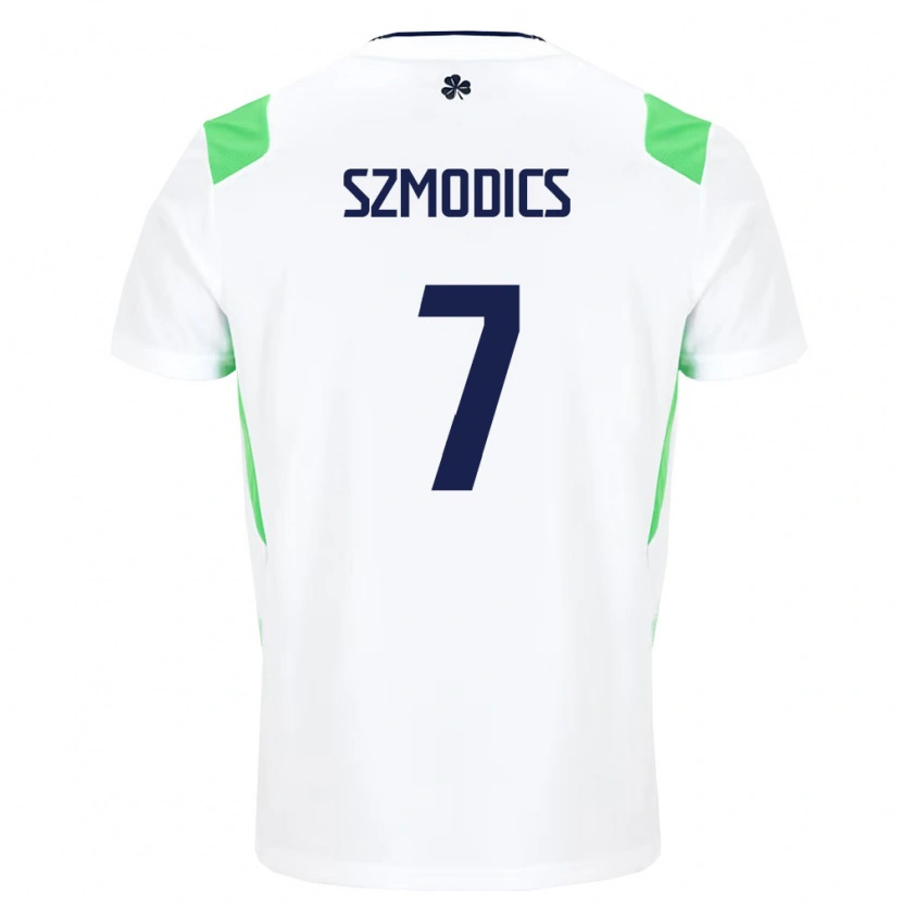 Danxen Kvinnor Irland Sammie Szmodics #7 Vit Ljus Grön Bortatröja Matchtröjor 26-28 Tröjor T-Tröja
