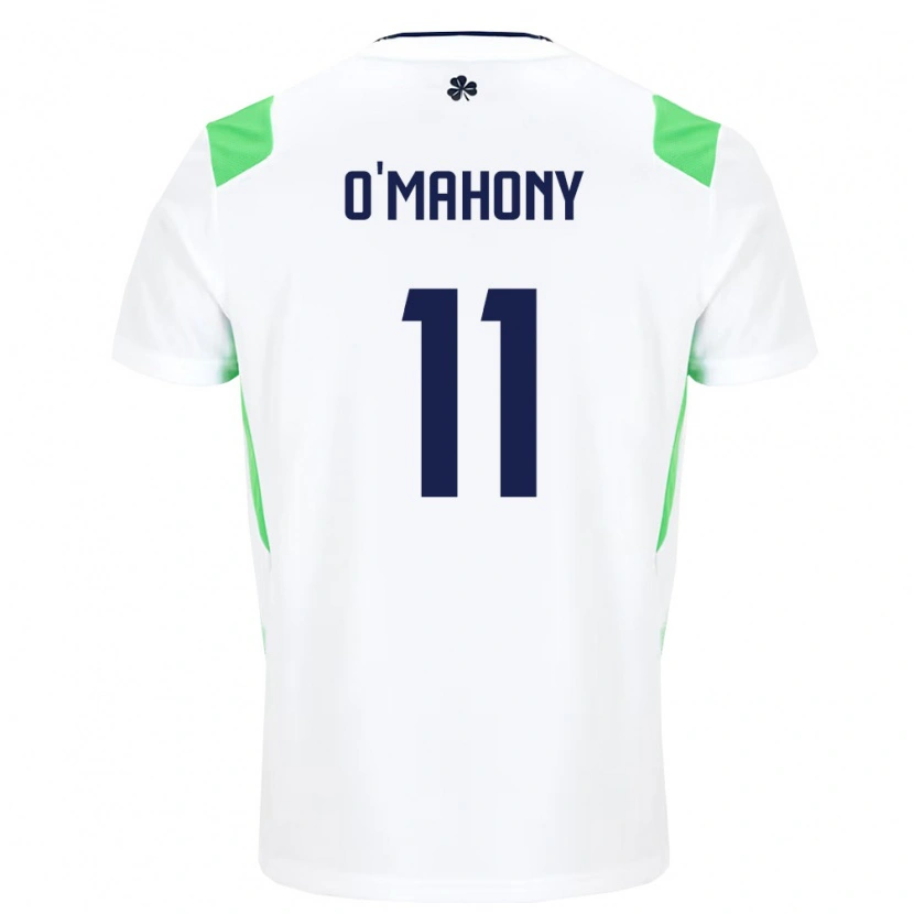 Danxen Kvinnor Irland Éabha O'mahony #11 Vit Ljus Grön Bortatröja Matchtröjor 26-28 Tröjor T-Tröja