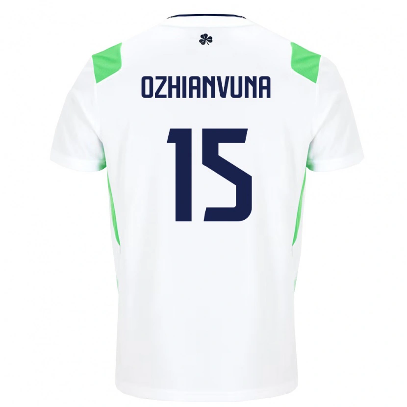 Danxen Kvinnor Irland Victor Ozhianvuna #15 Vit Ljus Grön Bortatröja Matchtröjor 26-28 Tröjor T-Tröja