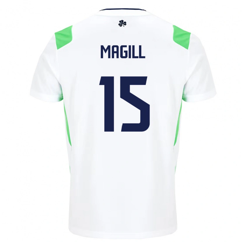 Danxen Kvinnor Irland Jack Magill #15 Vit Ljus Grön Bortatröja Matchtröjor 26-28 Tröjor T-Tröja