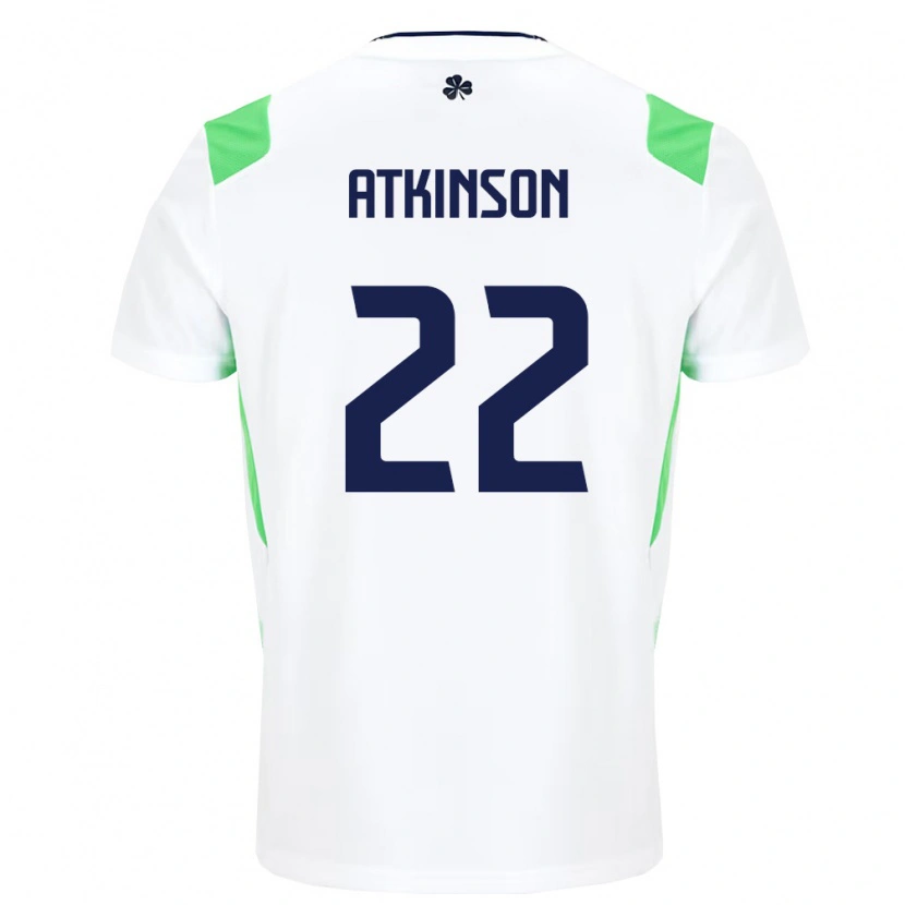 Danxen Kvinnor Irland Isibeal Atkinson #22 Vit Ljus Grön Bortatröja Matchtröjor 26-28 Tröjor T-Tröja