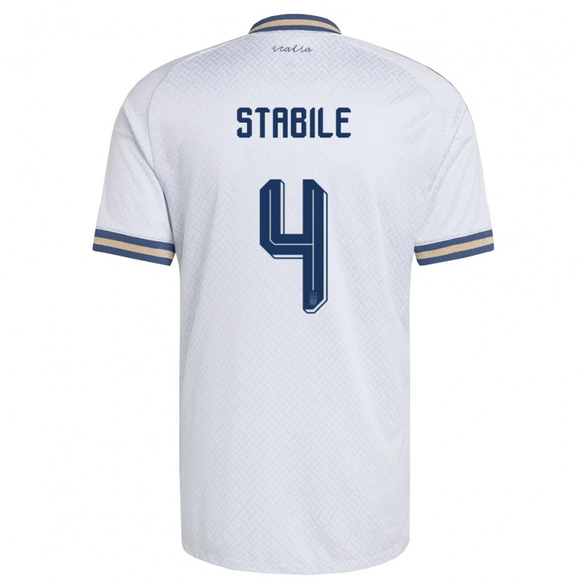 Danxen Kvinnor Italien Giacomo Stabile #4 Off-White Marin Guld Bortatröja Matchtröjor 26-28 Tröjor T-Tröja