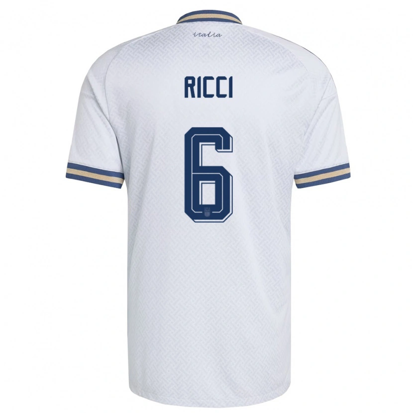 Danxen Kvinnor Italien Samuele Ricci #6 Off-White Marin Guld Bortatröja Matchtröjor 26-28 Tröjor T-Tröja