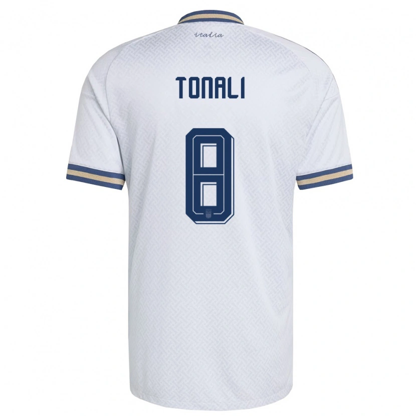 Danxen Kvinnor Italien Sandro Tonali #8 Off-White Marin Guld Bortatröja Matchtröjor 26-28 Tröjor T-Tröja