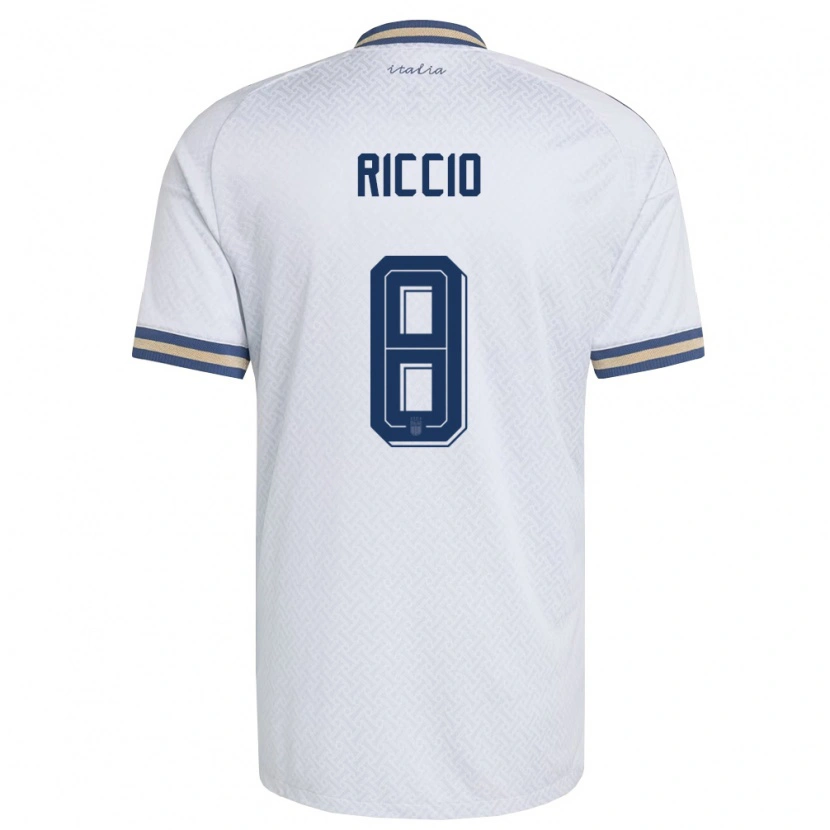 Danxen Kvinnor Italien Lorenzo Riccio #8 Off-White Marin Guld Bortatröja Matchtröjor 26-28 Tröjor T-Tröja