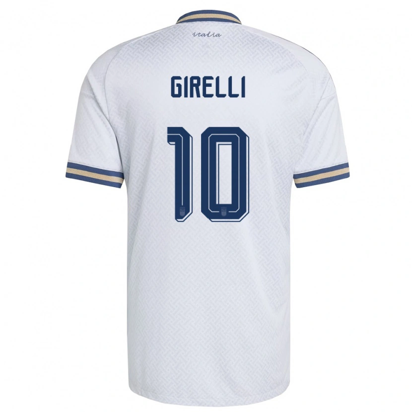 Danxen Kvinnor Italien Cristiana Girelli #10 Off-White Marin Guld Bortatröja Matchtröjor 26-28 Tröjor T-Tröja