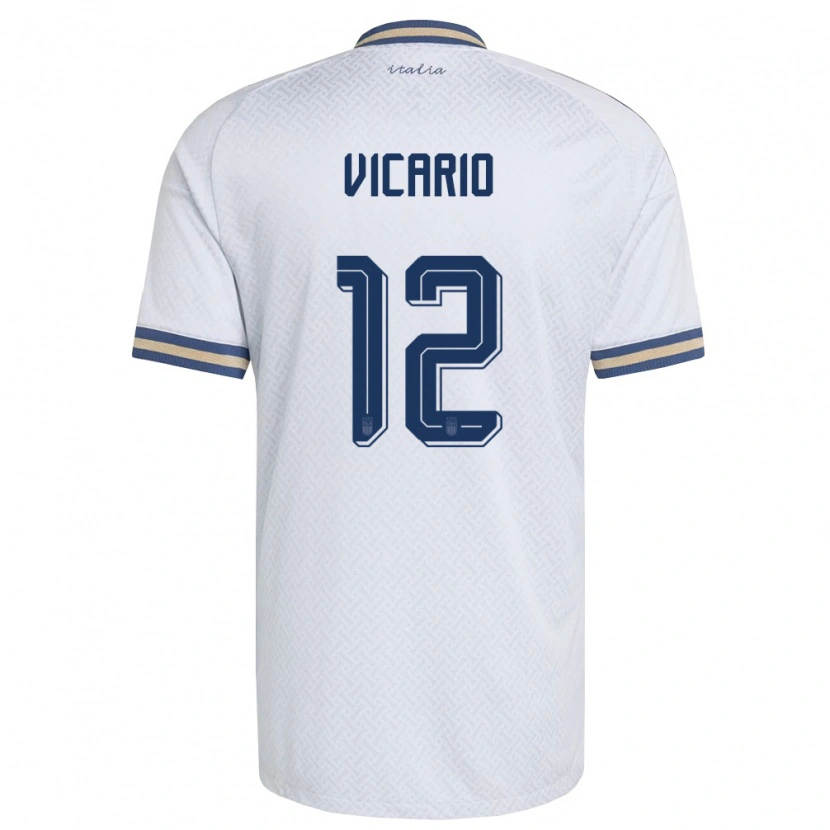 Danxen Kvinnor Italien Guglielmo Vicario #12 Off-White Marin Guld Bortatröja Matchtröjor 26-28 Tröjor T-Tröja