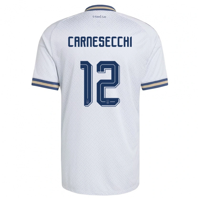 Danxen Kvinnor Italien Marco Carnesecchi #12 Off-White Marin Guld Bortatröja Matchtröjor 26-28 Tröjor T-Tröja
