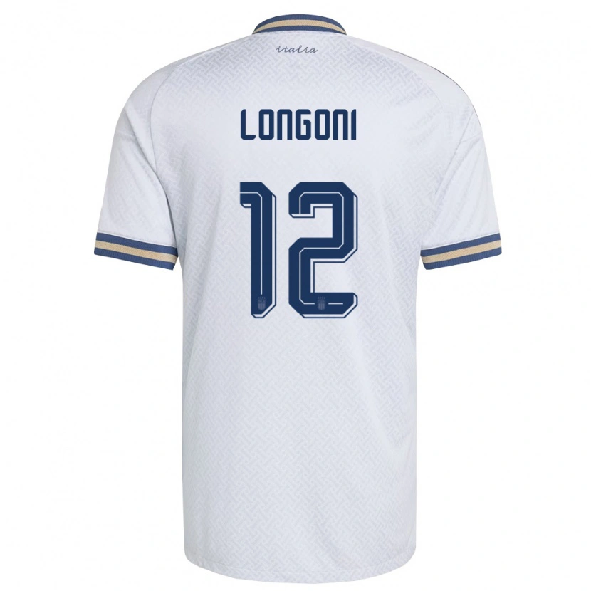 Danxen Kvinnor Italien Alessandro Longoni #12 Off-White Marin Guld Bortatröja Matchtröjor 26-28 Tröjor T-Tröja