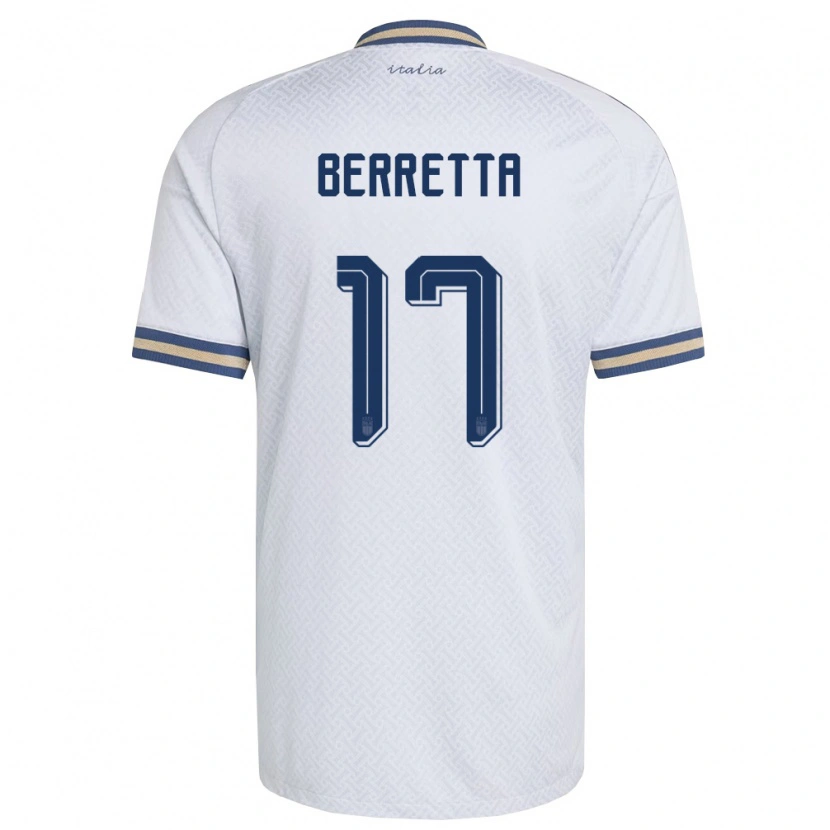 Danxen Kvinnor Italien Alessandro Berretta #17 Off-White Marin Guld Bortatröja Matchtröjor 26-28 Tröjor T-Tröja