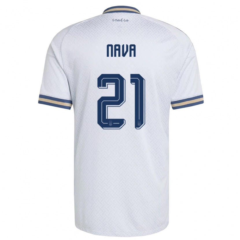 Danxen Kvinnor Italien Sebastiano Nava #21 Off-White Marin Guld Bortatröja Matchtröjor 26-28 Tröjor T-Tröja
