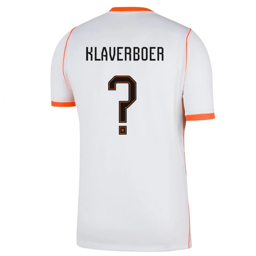 Danxen Kvinnor Nederländerna Bernt Klaverboer #0 Vit Orange Bortatröja Matchtröjor 26-28 Tröjor T-Tröja