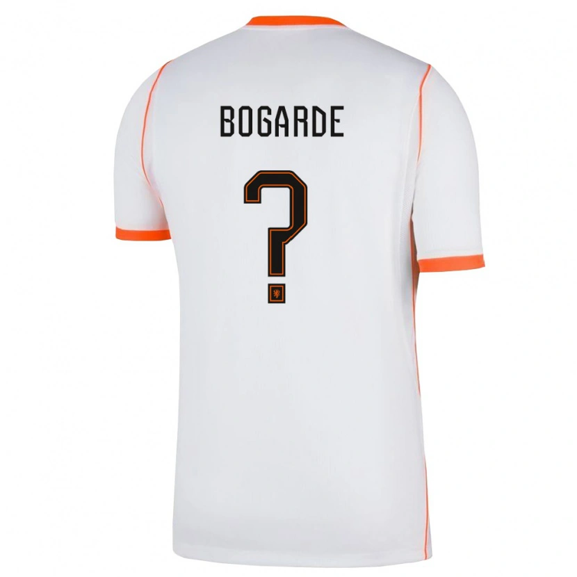 Danxen Kvinnor Nederländerna Lamare Bogarde #0 Vit Orange Bortatröja Matchtröjor 26-28 Tröjor T-Tröja