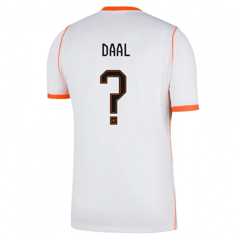 Danxen Kvinnor Nederländerna Ro-Zangelo Daal #0 Vit Orange Bortatröja Matchtröjor 26-28 Tröjor T-Tröja