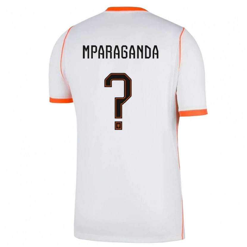 Danxen Kvinnor Nederländerna Matthew Mparaganda #0 Vit Orange Bortatröja Matchtröjor 26-28 Tröjor T-Tröja