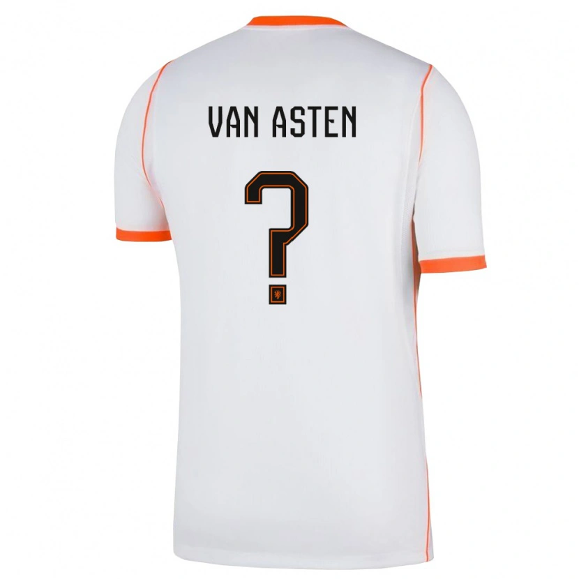 Danxen Kvinnor Nederländerna Robin Van Asten #0 Vit Orange Bortatröja Matchtröjor 26-28 Tröjor T-Tröja