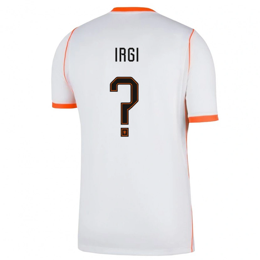 Danxen Kvinnor Nederländerna Ahmet Irgi #0 Vit Orange Bortatröja Matchtröjor 26-28 Tröjor T-Tröja