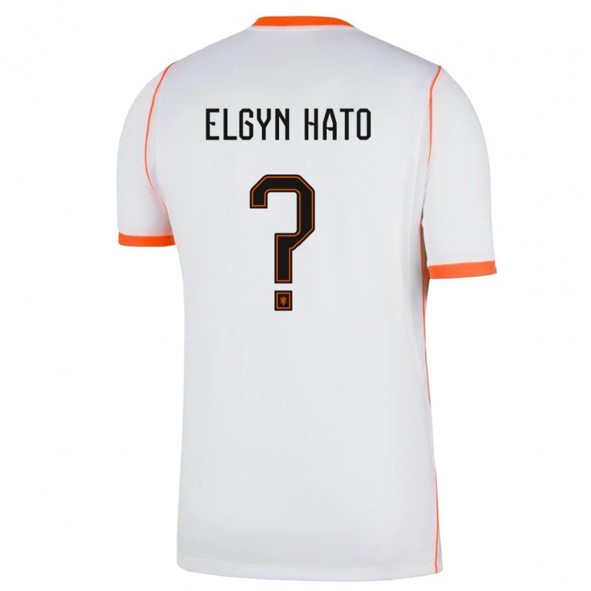 Danxen Kvinnor Nederländerna Elgyn Hato #0 Vit Orange Bortatröja Matchtröjor 26-28 Tröjor T-Tröja