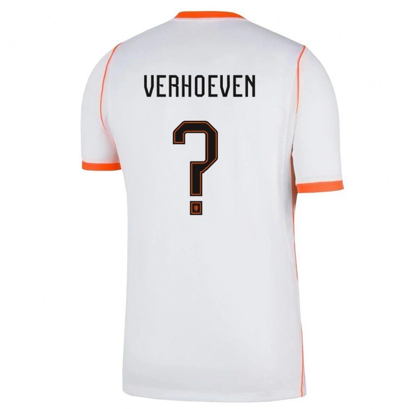 Danxen Kvinnor Nederländerna Milan Verhoeven #0 Vit Orange Bortatröja Matchtröjor 26-28 Tröjor T-Tröja