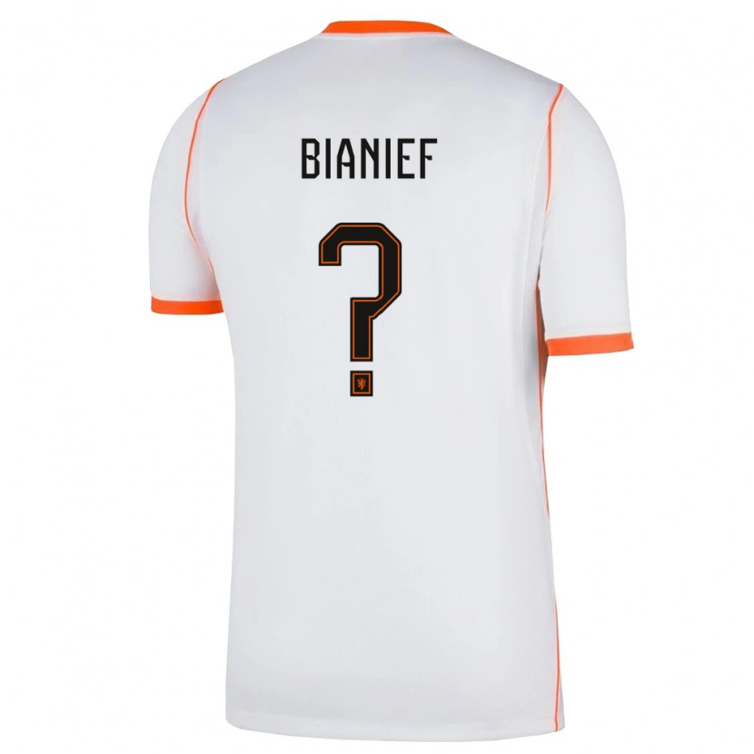 Danxen Kvinnor Nederländerna Bianief Peters #0 Vit Orange Bortatröja Matchtröjor 26-28 Tröjor T-Tröja