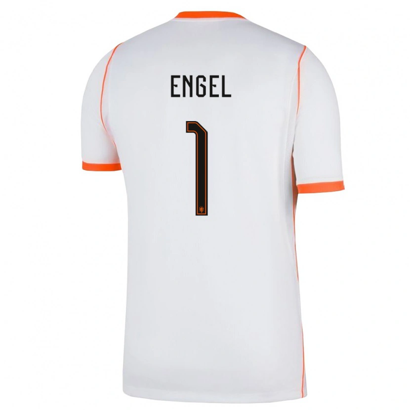 Danxen Kvinnor Nederländerna Mark Engel #1 Vit Orange Bortatröja Matchtröjor 26-28 Tröjor T-Tröja