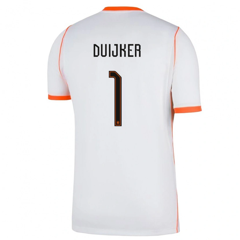 Danxen Kvinnor Nederländerna Jaycen Duijker #1 Vit Orange Bortatröja Matchtröjor 26-28 Tröjor T-Tröja