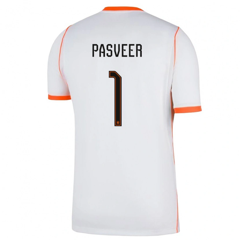 Danxen Kvinnor Nederländerna Remko Pasveer #1 Vit Orange Bortatröja Matchtröjor 26-28 Tröjor T-Tröja